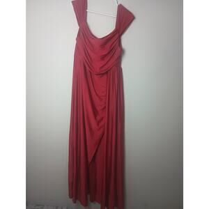 Faeriesty Red Sexy Maxi Dress Gown Rouged Top Slit Sleeveless 2X Wedding Holiday